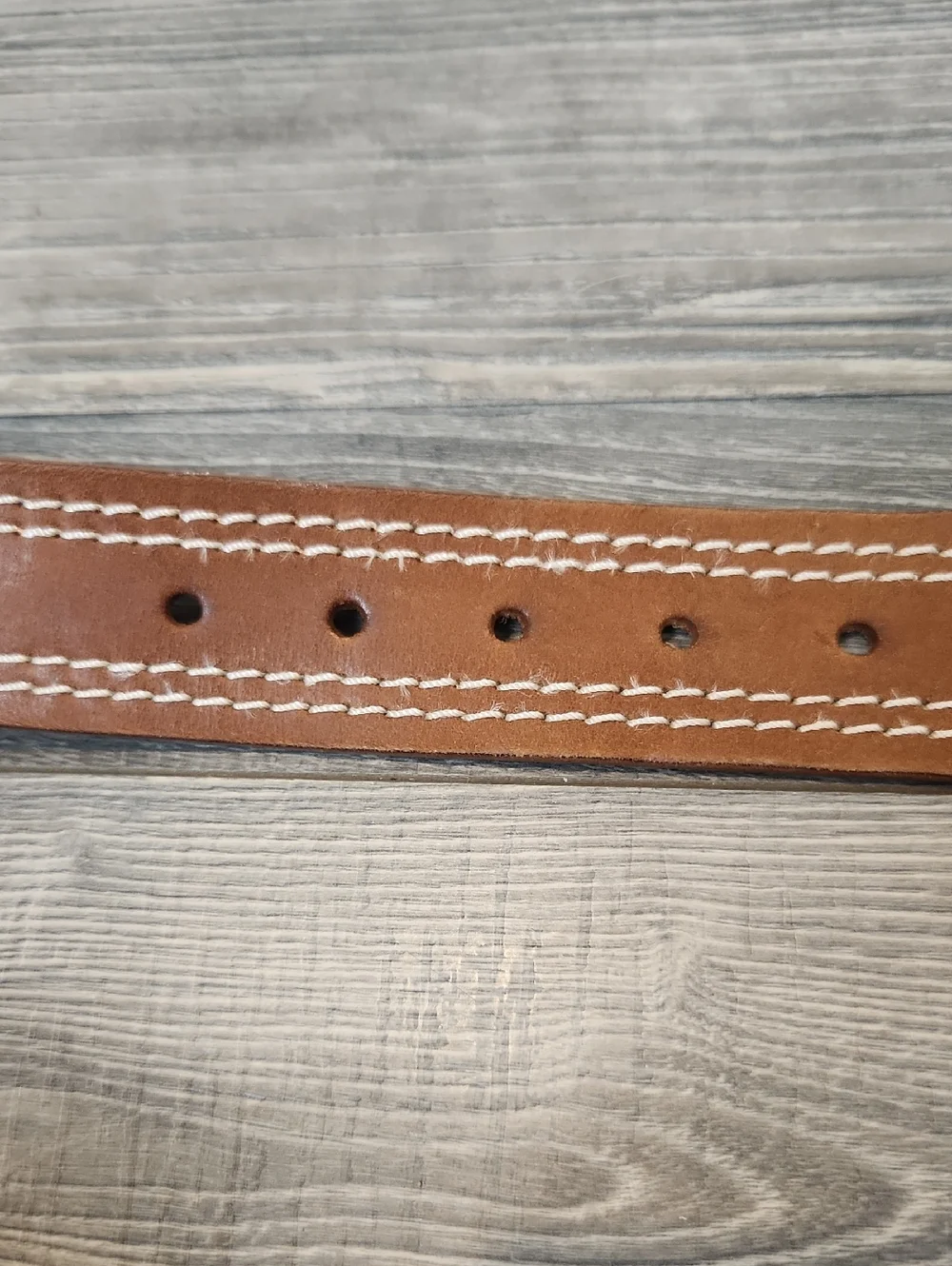 Men's Brown Leather Casual Belt with Silver Buckle Size XXL